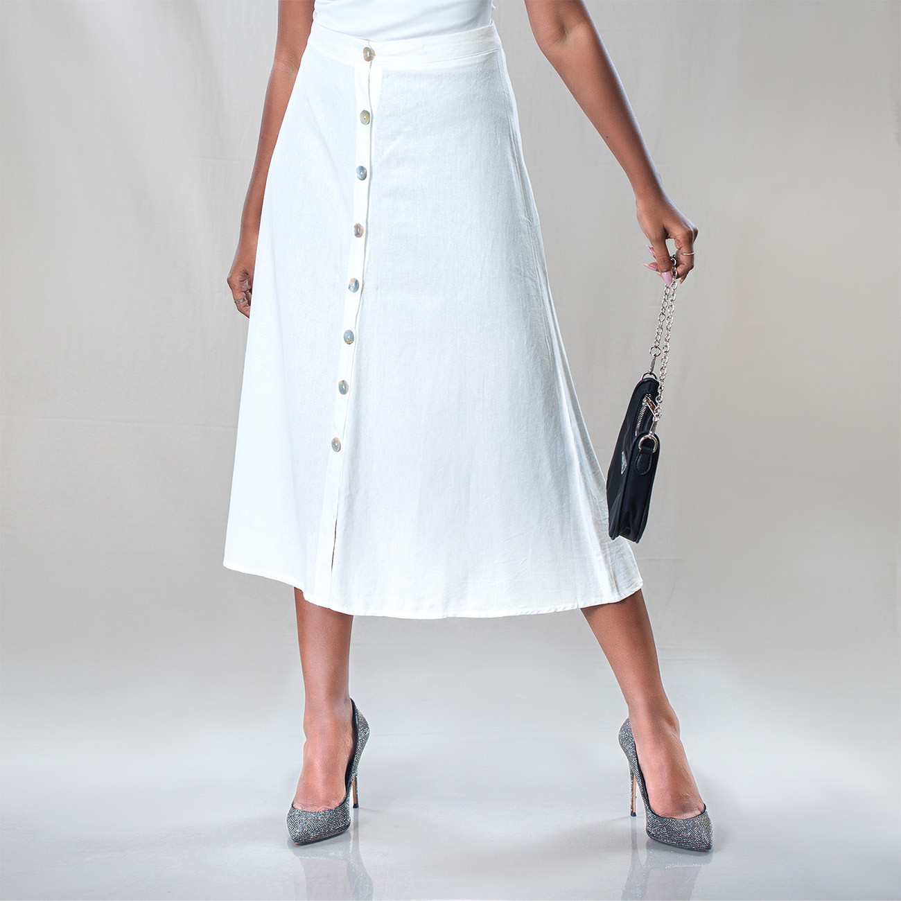 Aline Flare Linen Skirt