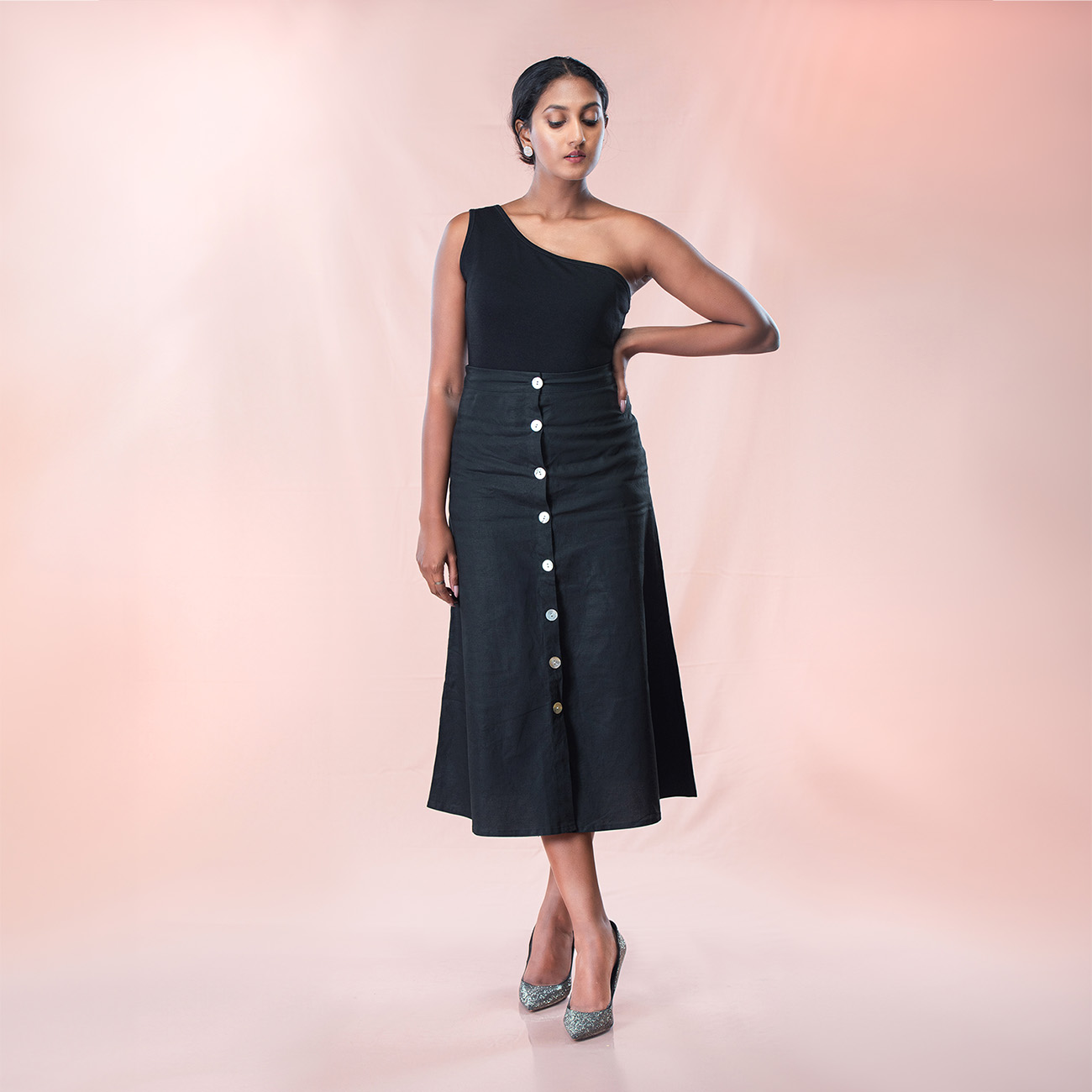 Aline Flare Linen Skirt