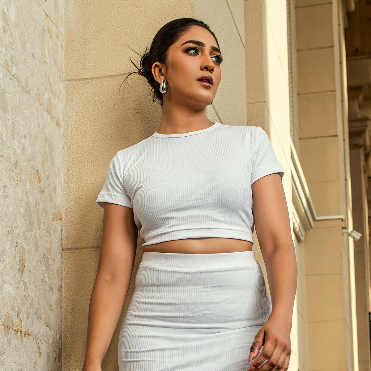 Cropped T with the Matching Midi Skirt