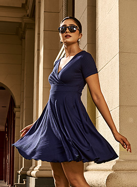 LANA Flare Rib Dress