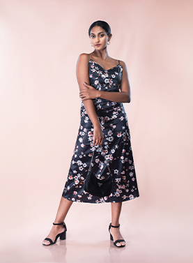 Satin Slip Dress Printed